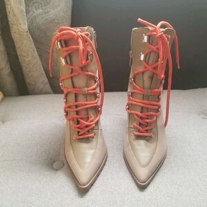 Steve Madden Womens Karey Leather Pointed Toe Ankle Boots 9.5